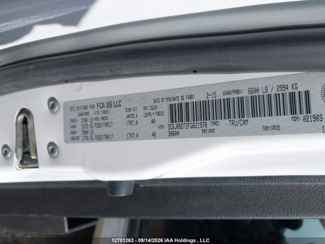Aukcja sprzedaży 2015 Ram 1500 St, vin: 3C6JR6DT2FG621978, numer aukcji: 12701263