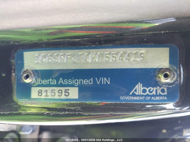 Продаж на аукціоні авто 2019 Ram 1500 Laramie, vin: 1C6SRFJT0KN554419, номер лоту: 12719205