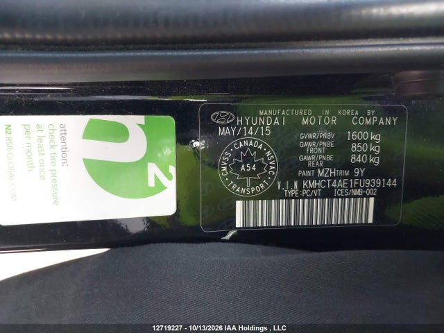 Hyundai ACCENT GLS 2015 KMHCT4AE1FU939144 Image 18