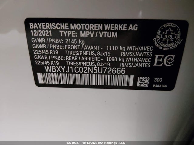 WBXYJ1C02N5U72666 BMW X2 Xdrive28i
