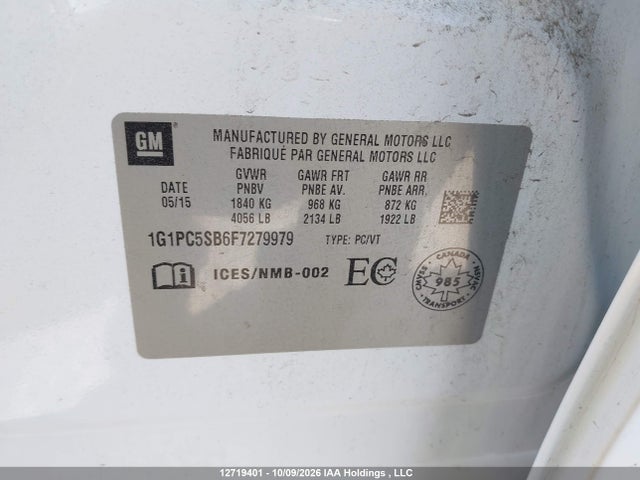 Chevrolet CRUZE LT 2015 1G1PC5SB6F7279979 Image 18