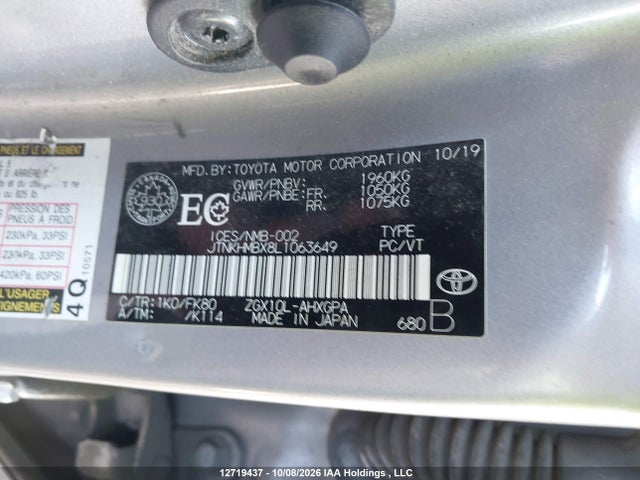 Toyota C-HR 2020 JTNKHMBX8L1063649 Image 9