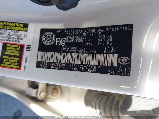 Toyota COROLLA SE 2017 2T1BURHE1HC825046 Image 9