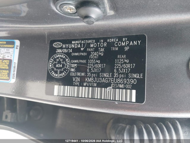 Hyundai TUCSON GLS 2014 KM8JU3AG7EU869390 Image 9