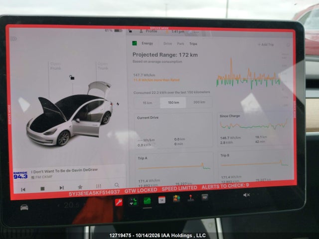 Продажа на аукционе авто 2019 Tesla Model 3 Long Range/mid Range/standard Range/standard Range Plus, vin: 5YJ3E1EA5KF514937, номер лота: 12719475