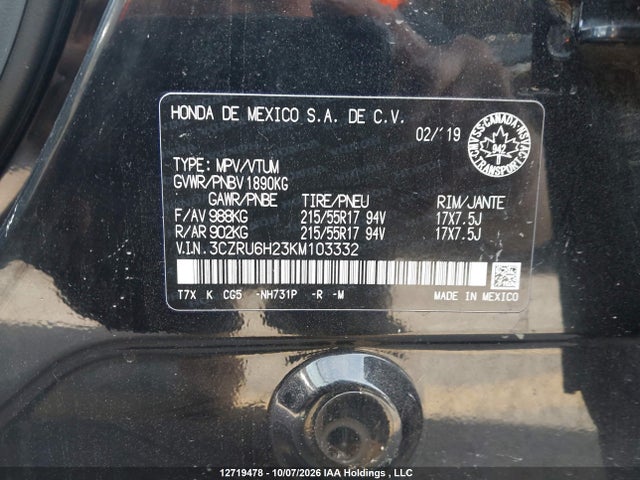 Honda HR-V 2019 3CZRU6H23KM103332 Image 18