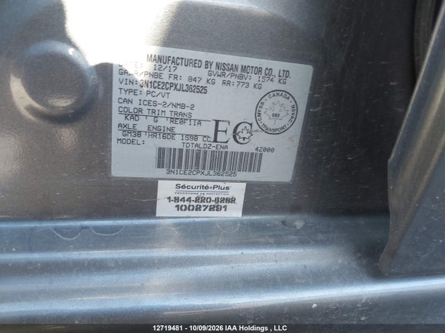 Nissan VERSA NOTE 2018 3N1CE2CPXJL362525 Image 19