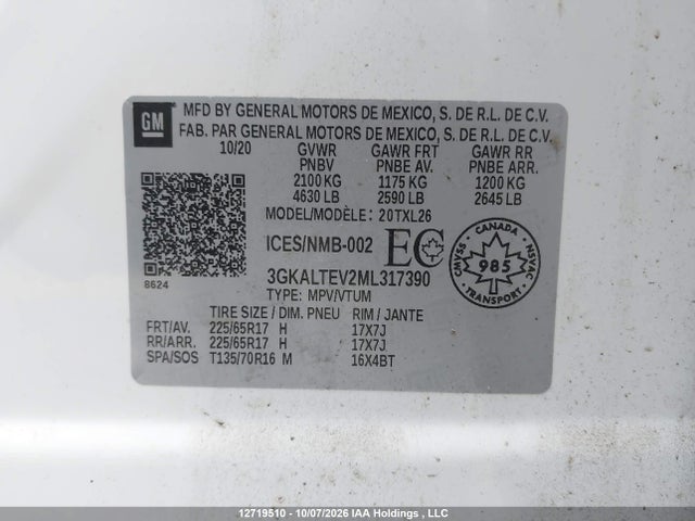 Продаж на аукціоні авто 2021 Gmc Terrain Sle, vin: 3GKALTEV2ML317390, номер лоту: 12719510