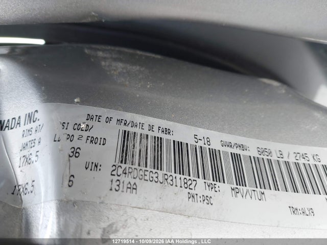 Dodge Grand Caravan 2018 2C4RDGEG3JR311827 Image 18