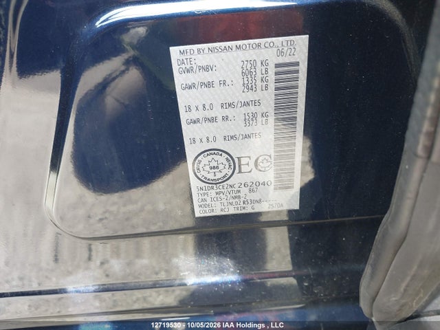 Nissan Pathfinder Sl 2022 5N1DR3CE2NC262040 Image 19