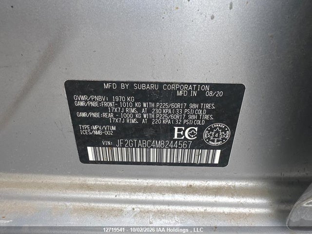 JF2GTABC4M8244567 Subaru Crosstrek