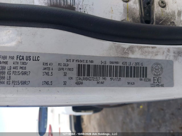 1C4NJRABXGD721517 Jeep Patriot Sport/north