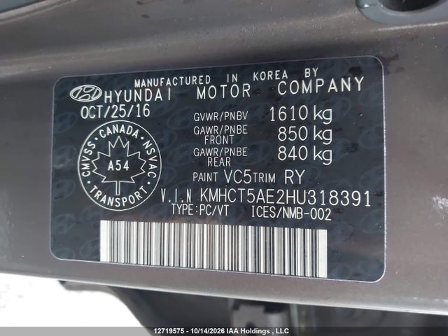 Hyundai Accent Le 2017 KMHCT5AE2HU318391 Image 18