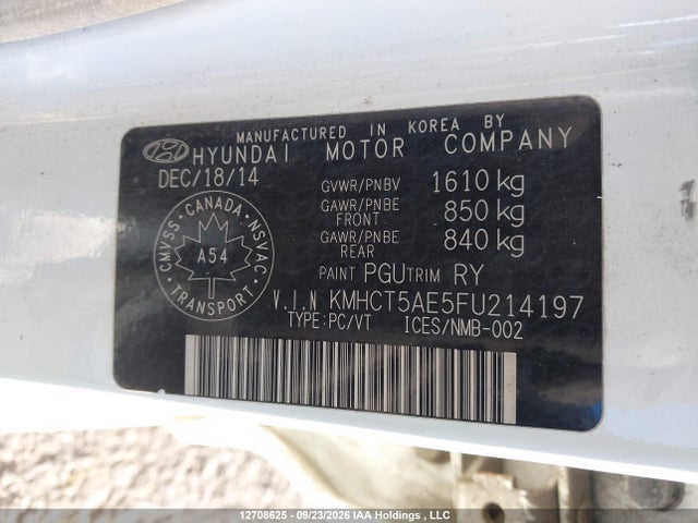 Hyundai ACCENT GL 2015 KMHCT5AE5FU214197 Image 9