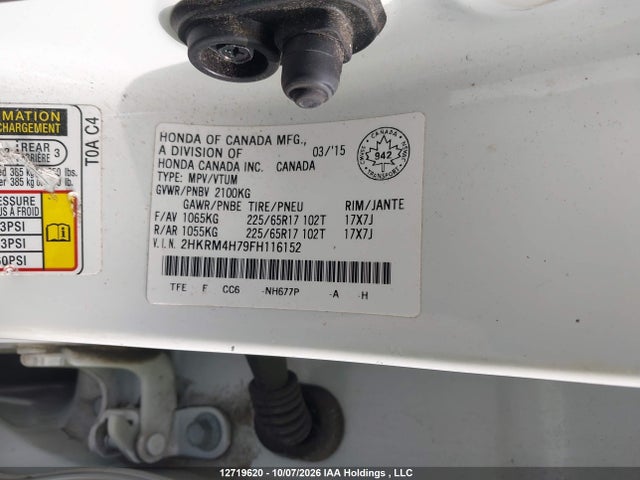 Honda CR-V EXL 2015 2HKRM4H79FH116152 Image 9