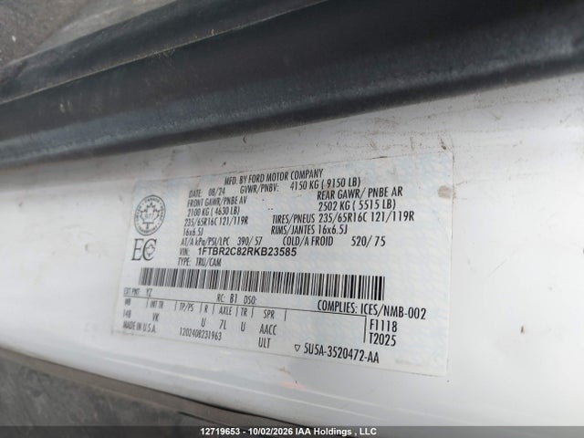 Ford Transit T-250 2024 1FTBR2C82RKB23585 Image 9