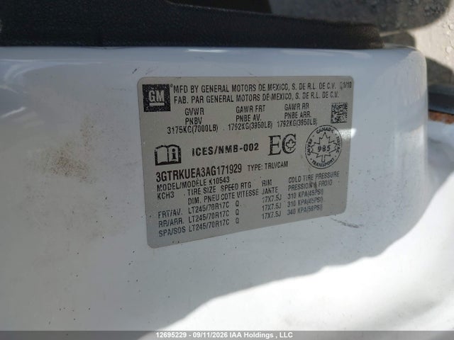 Продажа на аукционе авто 2010 Gmc Sierra 1500 Sl, vin: 3GTRKUEA3AG171929, номер лота: 12695229