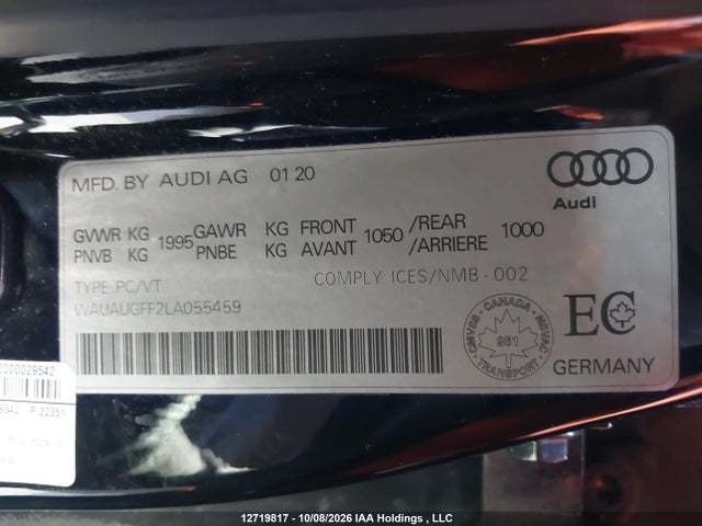 Audi A3 2020 WAUAUGFF2LA055459 Image 9