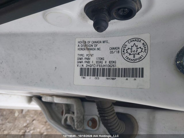 Honda Civic Touring 2018 2HGFC1F93JH106261 Image 19
