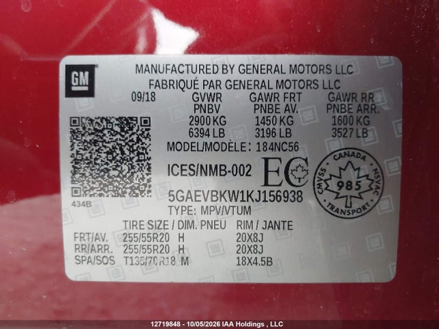 Buick Enclave Premium 2019 5GAEVBKW1KJ156938 Image 9