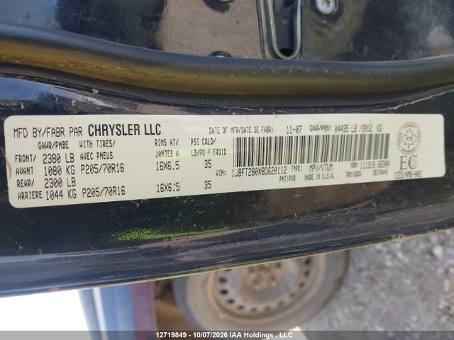 Aukcja sprzedaży 2008 Jeep Patriot Sport, vin: 1J8FT280X8D620112, numer aukcji: 12719849