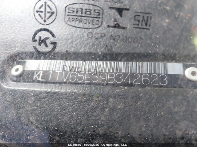 12719856 :رقم المزاد ، KL1TV65E39B342623 vin ، 2009 Chevrolet Aveo Ls مزاد بيع