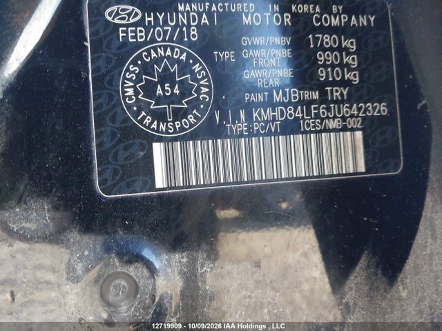 Продажа на аукционе авто 2018 Hyundai Elantra Gl Se, vin: KMHD84LF6JU642326, номер лота: 12719909