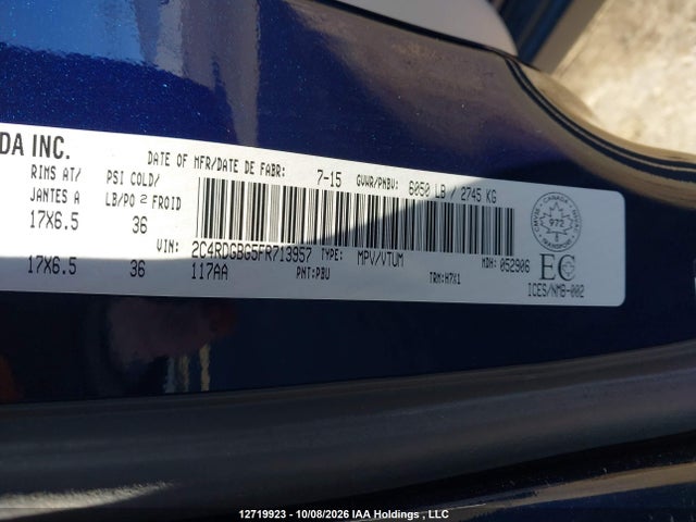 Dodge Grand Caravan Se/sxt 2015 2C4RDGBG5FR713957 Image 17