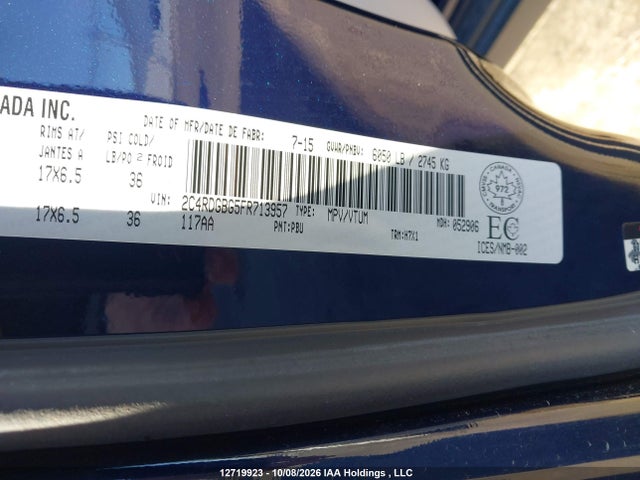 Dodge Grand Caravan Se/sxt 2015 2C4RDGBG5FR713957 Image 9