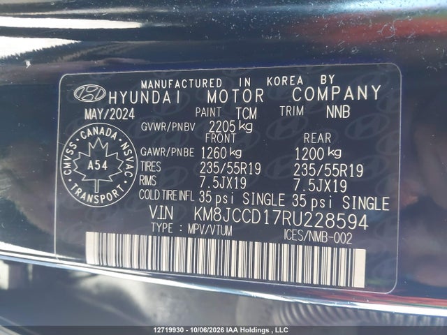 Hyundai Tucson Sel Convenience 2024 KM8JCCD17RU228594 Image 9