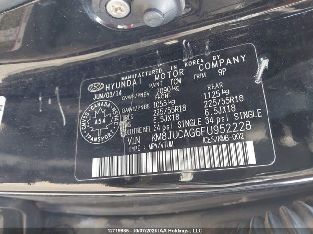 Hyundai Tucson Limited 2015 KM8JUCAG6FU952228 Image 18