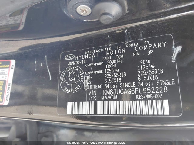 Hyundai Tucson Limited 2015 KM8JUCAG6FU952228 Image 9