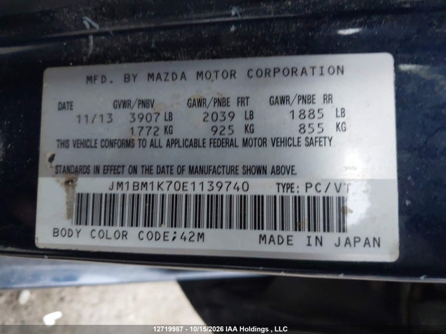 Mazda 3 SPORT 2014 JM1BM1K70E1139740 Image 9