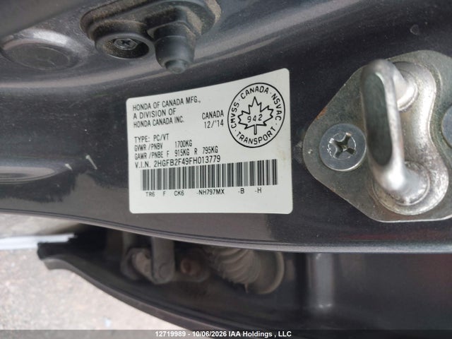2HGFB2F49FH013779 Honda Civic Lx