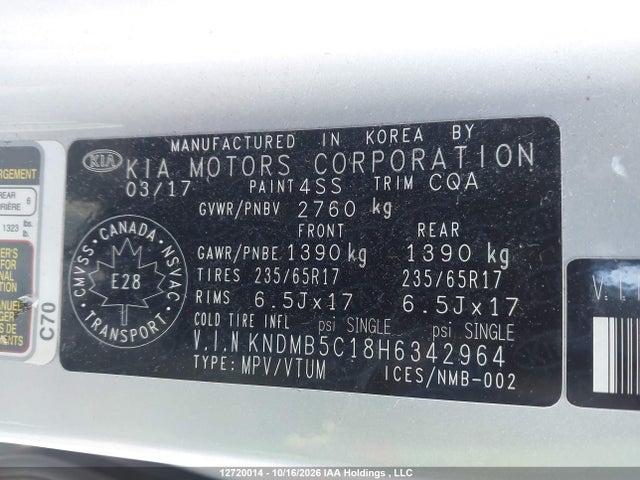 KIA Sedona Lx/lx+ 2017 KNDMB5C18H6342964 Image 9