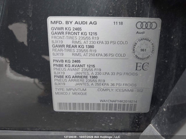 WA1CNAFY4K2018214 Audi Q5 45 Technik