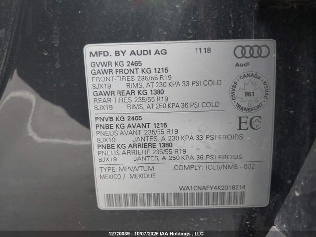 WA1CNAFY4K2018214 Audi Q5 45 Technik