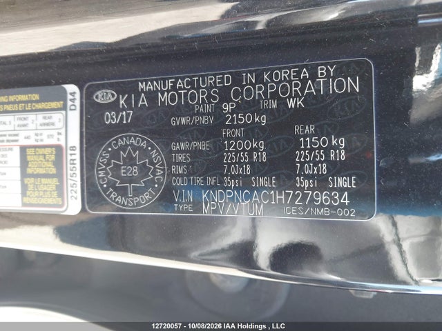 KIA Sportage 2017 KNDPNCAC1H7279634 Image 9
