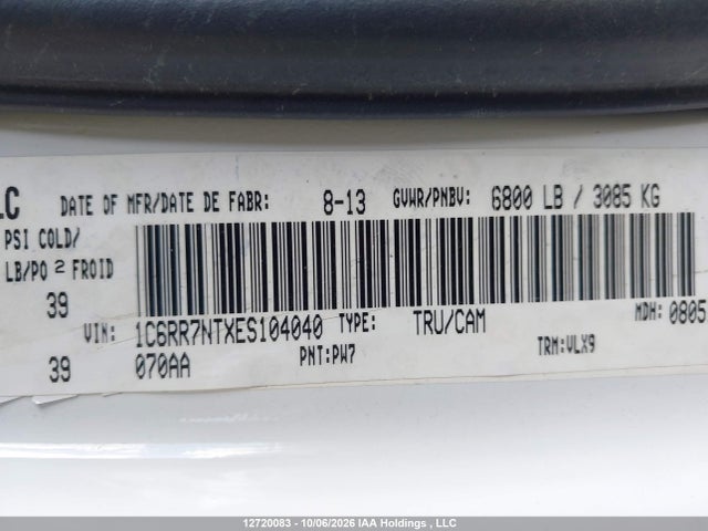 RAM 1500 Laramie 2014 1C6RR7NTXES104040 Image 18