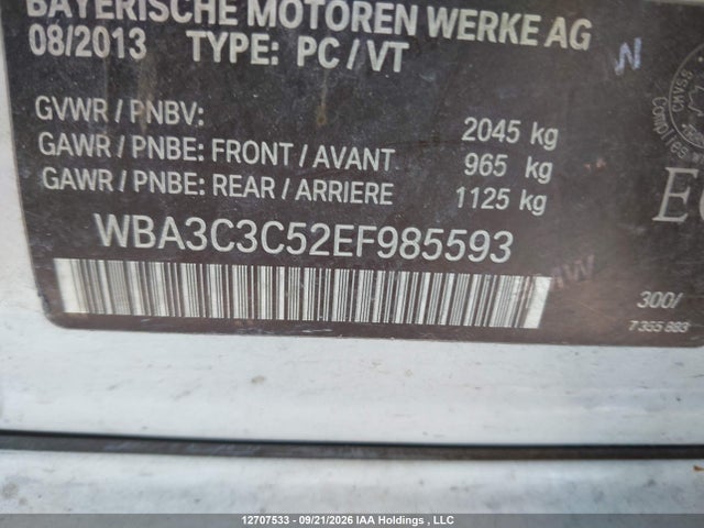 2014 Bmw 320i Xdrive მანქანა იყიდება აუქციონზე, vin: WBA3C3C52EF985593, აუქციონის ნომერი: 12707533