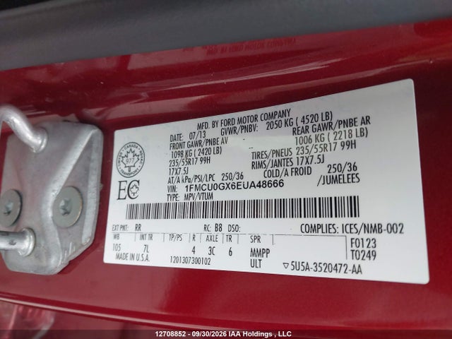 2014 Ford Escape Se მანქანა იყიდება აუქციონზე, vin: 1FMCU0GX6EUA48666, აუქციონის ნომერი: 12708852