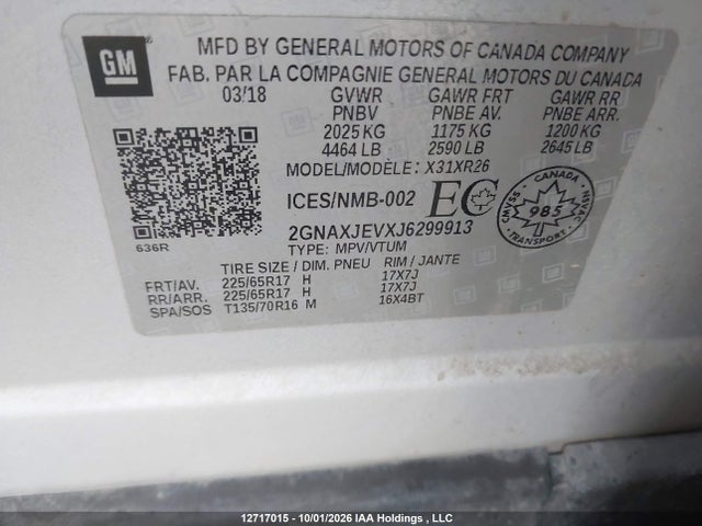 Chevrolet EQUINOX LT 2018 2GNAXJEVXJ6299913 Image 9