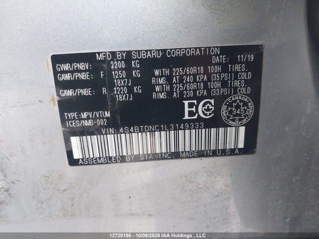 Subaru Outback Limited 2020 4S4BTDNC1L3149333 Image 19