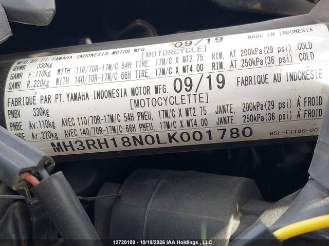 Yamaha Yzfr3 A 2020 MH3RH18N0LK001780 Image 13