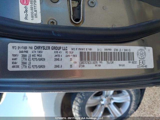 12705674 :رقم المزاد ، 1C6RD7GT8CS118379 vin ، 2012 Ram 1500 Slt مزاد بيع