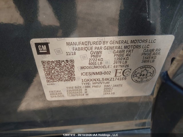 Продажа на аукционе авто 2019 Gmc Acadia Denali, vin: 1GKKNXLS4KZ174169, номер лота: 12697410