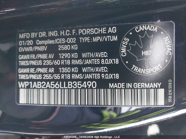 WP1AB2A56LLB35490 Porsche MACAN S