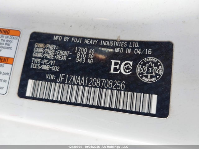 Scion Fr-s Release Series 2.0 2016 JF1ZNAA12G8708256 Image 9