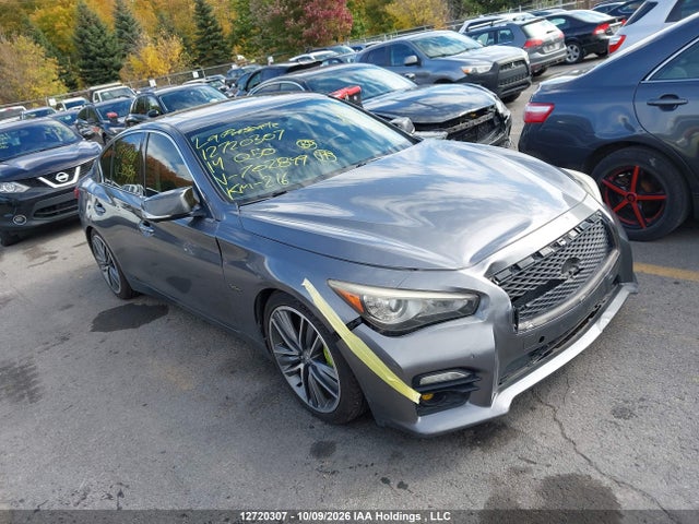 12720307 :رقم المزاد ، JN1AV7AR0EM702849 vin ، 2014 Infiniti Q50 Hybrid Premium/sport مزاد بيع
