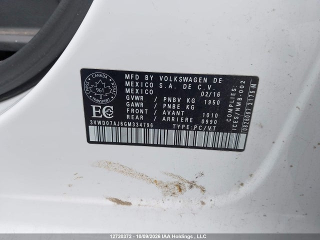 3VWD07AJ6GM334796 Volkswagen Jetta Comfortline